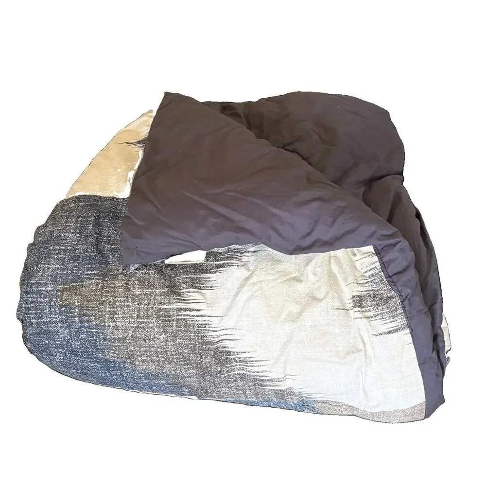 Ink & Ivy Reversible Comforter + Shams Set Full Dusty Blue Chevron Stripe 3pc